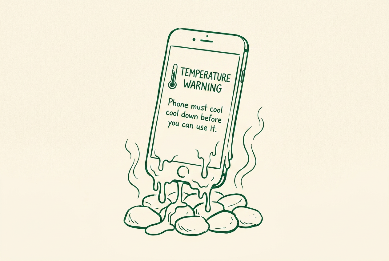A melting smartphone with notifications still on screen